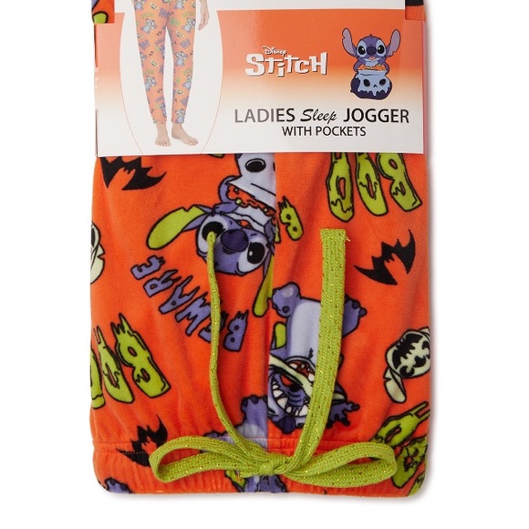 Disney Stitch PJ’s Sleep Joggers with pockets NWT 3X Lilo Halloween Orange - Picture 2 of 8